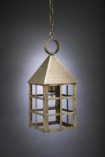 Northeast Lantern 7132-DAB-MED-CLR - Pyramid Top H-Bars Hanging Dark Antique Brass Medium Base Socket Clear Glass