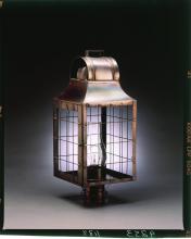 Northeast Lantern 9253-AC-CIM-CLR - Culvert Top H-Rod Post Antique Copper Medium Base Socket With Chimney Clear Glass