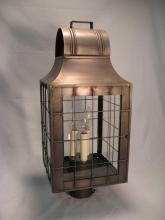 Northeast Lantern 9253-DB-CIM-CLR - Culvert Top H-Rod Post Dark Brass Medium Base Socket With Chimney Clear Glass