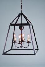 Northeast Lantern 9732-AB-LTU4-NG - Hanging Antique Brass 4 Candelabra Inverted Cluster NO Glass