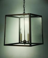 Northeast Lantern ST1415-AB-LT2-NG - Square Trapezoid Hanging Antique Brass 2 Candelabra Sockets No Glass