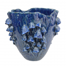 Currey 1200-0829 - Conical Mushrooms Large Dark Blue Vase