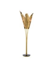 Currey 8000-0071 - Tropical Large Brass Floor Lamp
